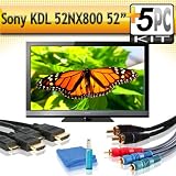 Sony KDL-52NX800 1080P 52 Inch LCD HDTV With Complimentary HDTV package Kit Includes (2) 6FT Hdmi 1.3B Cables, 6FT Audio Interconnect Cable Screen Cleaner + Surge Protector