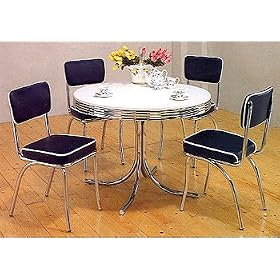 50's Retro Nostalgic Style Chrome Plated Round Dining Table by visiondecor Furniture