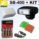 Nikon SB-400 AF Speedlight Flash + Accessory Kit