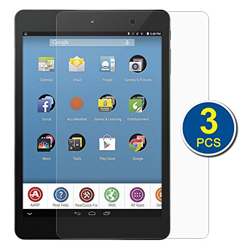 BIRUGEAR RealPad by AARP 7.85'' Tablet 16GB Tablet Screen Protector, (3-Pack) Premium HD Crystal Clear LCD Screen Protector for RealPad by AARP with WiFi 7.85'' Tablet 16GB Intel Touchscreen Tablet PC ( MA7BX2 )