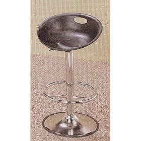 Click here to buy Black Retro Bar Stool with Chrome Base and Adjustable Height Swivel Seat (Set of 2) by visiondecor Furniture.