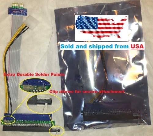 Pci Express Riser Cable 1x to 16x Powered Total Length 25 Cm |