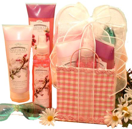 Bath and Body Delights Gift Tote Set - Sweet Pea Spa Gift Basket by ArtofAppreciation.com