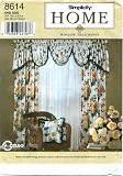 Simplicity 8614 Sewing Pattern Home Decor Window Treatments Valance Swags Festoon Drapery Panels
