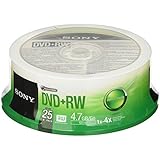 Sony 25DPW47SP DVD+RW 4X 4.7GB Spindle Rewritable DVD, 25-Pack