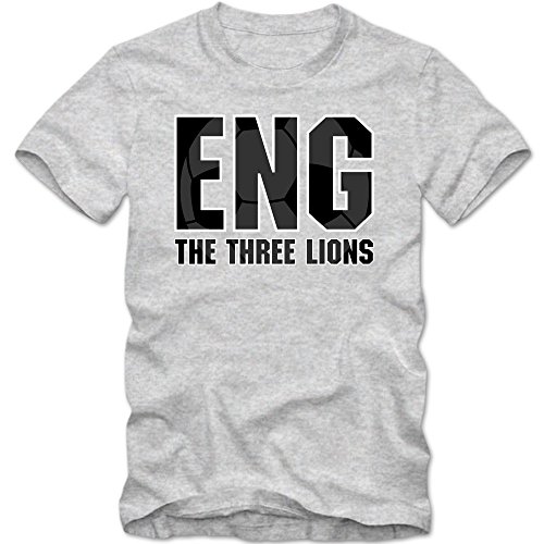England EM 2016 #3 T-Shirt | Herren | Team GB | Trikot | Nationalmannschaft, Farbe:Graumeliert (Grey Melange L190);Größe:L