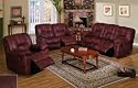 3pc Wrangler Brown Microfiber Motion Recliner Loveseat Sofa Set