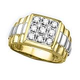 14K Two Tone Gold 1/2 ct. Diamond Men's Ring