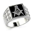 Jewelry - Gents Clear Swarovski Black Ring