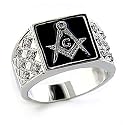 Jewelry - Gents Clear Swarovski Black Ring
