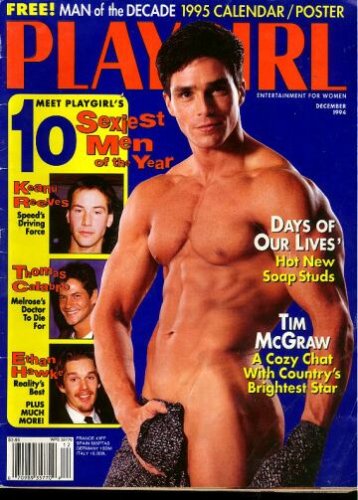 PLAYGIRL, THE MAGAZINE.   December 1994: TEN SEXIEST MEN OF THE YEAR. Keanu Reeves, Thomas Calabro, Ethan Hawke
