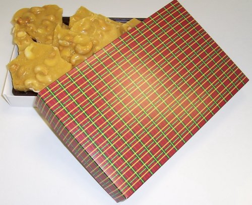 Scott's Cakes 1 lb. Cashew Brittle in a Christmas Plaid Box by Scott's Cakes