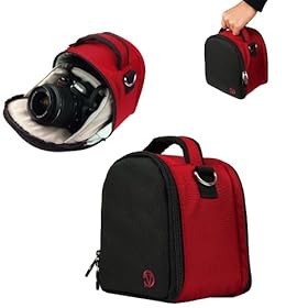 Vangoddy designed RED Compact DSLR & SLR HD Digital Camera Bag, Laurel Style For all Nikon SLR Entry Level or Professional Cameras with Unique Flip-out Compartment, Guaranteed Fit (D7000, D5100, D5000, D3100, D3000, D700, D90, D60, D40, D3S, Nikon 1 J1, DX-Format CMOS, Camera body Only, NIkkor Lense
