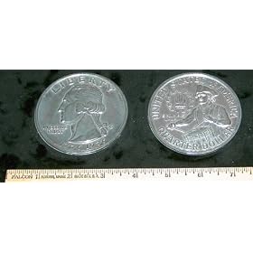 REPLICA 1976 Washington Bicentennial Quarter. Big Huge Large 3" Metal Coin