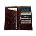 Crocodile Embossed Leather Ticket Holder Wallet, 4-3/8" X 9-1/4"