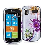 Purple Flower Chain Design Crystal Hard Skin Case Cover for Samsung Focus i ....