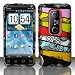 Rubberized colorful stripes design phone case for the HTC Evo 3D