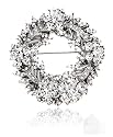 Crystal Spray Stering Silver Pin Brooch
