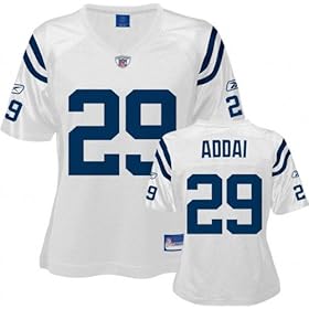 Joseph Addai White Reebok Replica Indianapolis Colts Women's Jersey