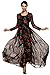 FINEJO Women's Summer Elegant Floral Slim Beach Casual Long Maxi Dres