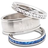 Indianapolis Colts Logo Crystal Stacked Ring Set (Size 8)