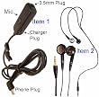 3 Functions in 1 Stereo Headset Headphones Earphones Ear Buds with Mic Microphone and Charger Port Plug and 3.5mm Audio Adapter + Dual Ear Buds Headphones