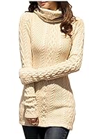 V28&reg; Women Polo Neck Knit Stretchable Elasticity Long Sleeve Slim Sweater Jumper