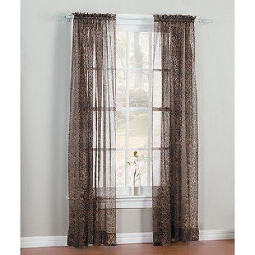 2 PANELS LEOPARD SHEER WINDOW CURTAIN 55