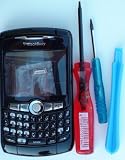 Glossy/Stealth Black Full Housing for RIM BlackBerry Curve 8300/8310/8320 Plus Torx Screwdriver T5, T6 and plastic opener
