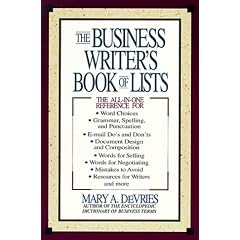 The Business Writer's Book of Lists