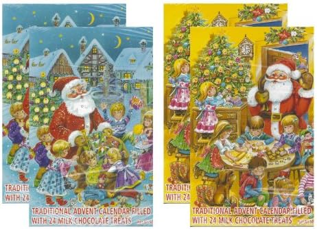 Wawi Traditional Christmas Chocolate Advent Calendar Assortment 4 Pack
