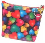 3D Lenticular Coin Pruse - Pavia, with YKK Zipper, 3D MOVING Colorful Love Hearts, Rainbow