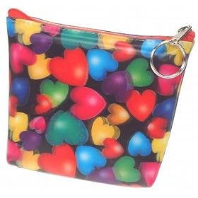 3D Lenticular Coin Pruse - Pavia, with YKK Zipper, 3D MOVING Colorful Love Hearts, Rainbow