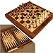 Sheesham Wood Folding 3 in 1 Combo Chess Checkers Backgammon