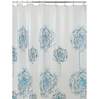 InterDesign Allium 72-Inch by 72-Inch Shower Curtain, Blue/Black