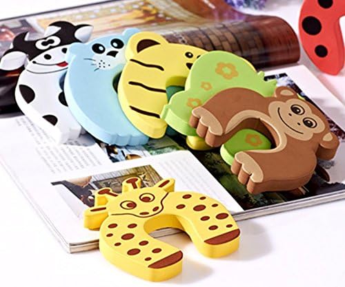 GroovyApple® 7 PCS Cushion Children Safety Finger Pinch Cartoon Animal Foam Door Stopper