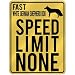 New  Fast White German Shepherd Dog - Speed Limit None  Parking Sign Dog