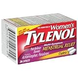 Tylenol Acetaminophen Pain Reliever / Diuretic, Menstrual Relief Caplets, 24-Count Bottles (Pack of 4)
