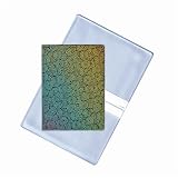 Lenticular Business Card Holder with two pockets: Size 3x4-1/4 closed, golden, purple
