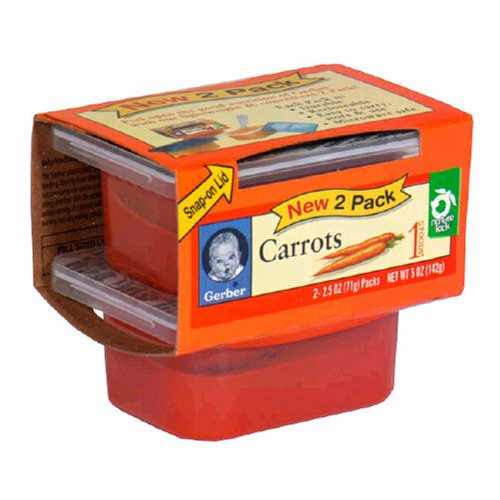 Gerber 1st Foods Organics Carrots, 8-Count, 2-Pack, 2.5-Ounce Unit (Pack of 2) by Gerber