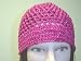 Cp107, Hand Crocheted Multipink Color Polyester Cotton Gimp Skull Cap for Men Women and Teens