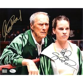 Clint Eastwood & Hillary Swank Million Dollar Baby Autographed 8x10 Photo