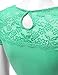 Doublju Women Short Sleeve Shoulder Lace Designed Round Neck Slim Fit Top