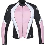 Advanced Ladies Pink & White Lotus 2.0 Armored Motorcycle Jacket - Size : XL