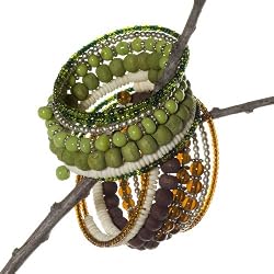 7 Turns Indian Bracelet - Green (India)