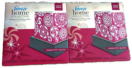 Febreze Home Collection Flameless Luminary Refill - 4 Scented Shades - 2 Packages - Peppermint Sparkle