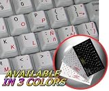 SPANISH (LATIN AMERICA)-ENGLISH NON-TRANSPARENT KEYBOARD STICKER ON WHITE BACKGROUND