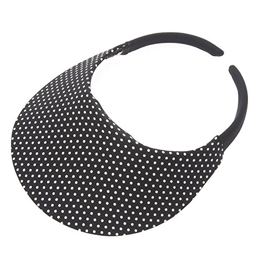 The No Headache Midsize Womens Sun Visor Hat (Black Dot)