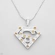 Necklace With 1.30ctw Genuine Citrines Crafted in 925 Sterling silver. Total item weight 10.0g Length 16in