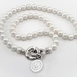 Holy Cross Pearl Necklace with Sterling Silver Charm